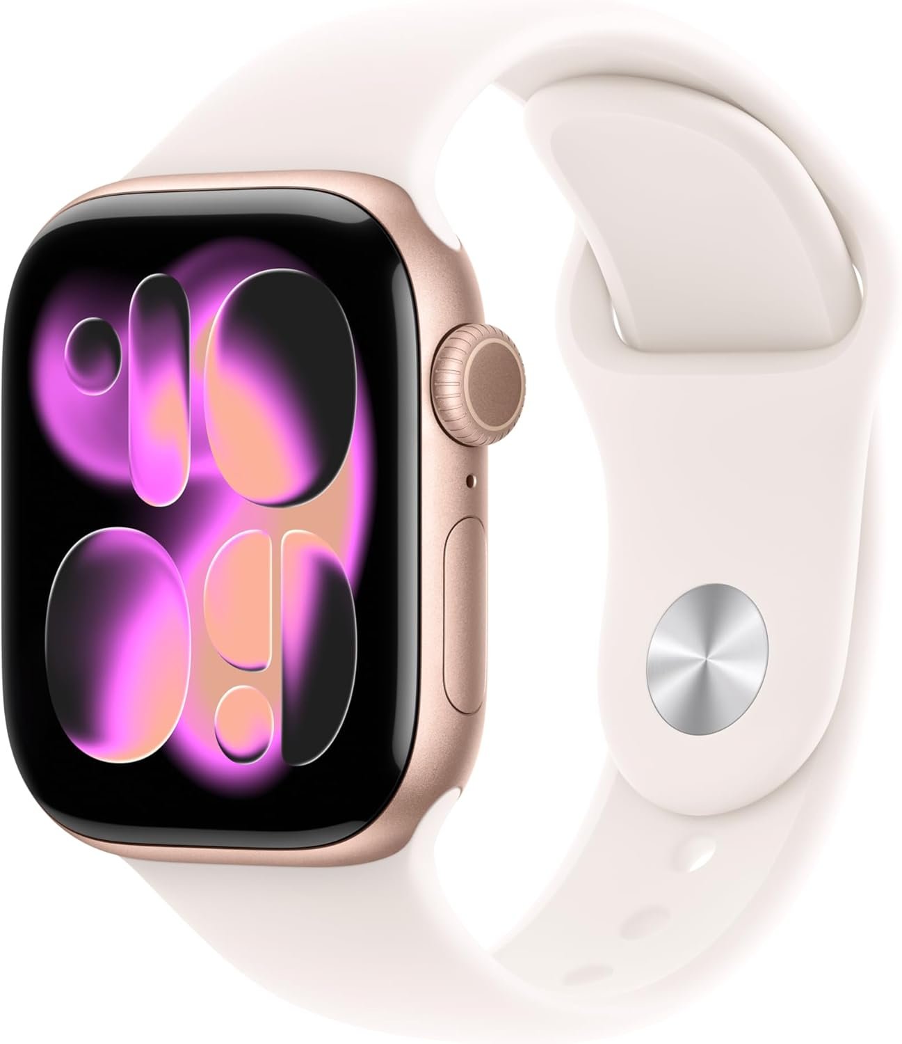 Apple Watch Series 11 [GPS + Cellular 42mm] Smartwatch with Rose Gold Aluminum Case w Light Blush Sport Band – S/M. Fitness Tracker, Health Monitoring, Always-On Display, Water Resistant (Renewed)