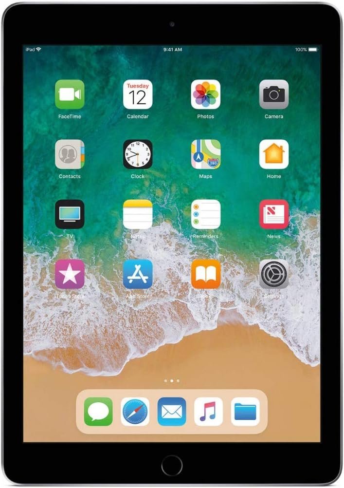 Apple iPad 9.7-inch Retina Display with WIFI, 32GB, Touch ID, 2017 Mode – Space Gray (Renewed) | Retina Display, WIFI, Touch ID, 2017 Model, Renewed