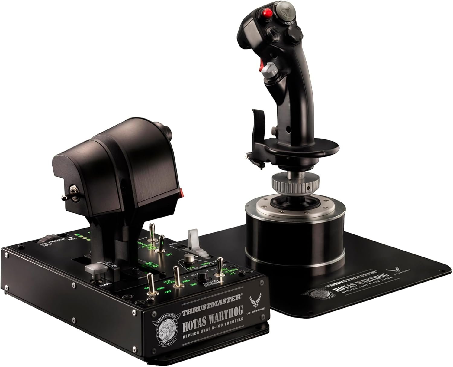Thrustmaster HOTAS Warthog A10 Replica Flight Stick & Throttle Set – PC | 1:1 A-10C USAF licensed replica, H.E.A.R.T sensors, dual-engine control, 55 programable buttons, 8-way hat, all-metal build