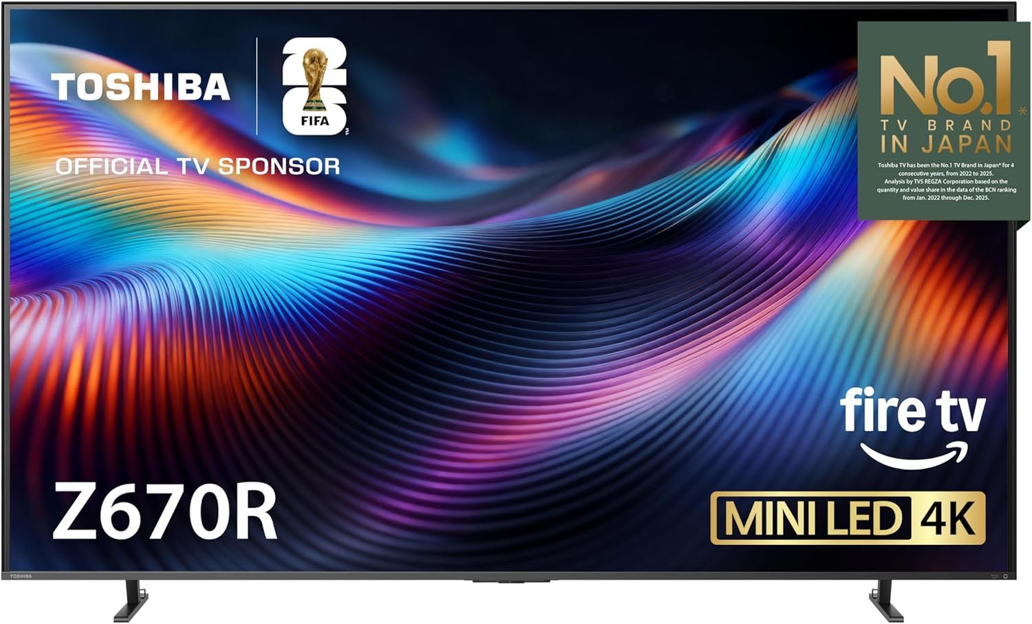 Toshiba 65″ Class Z670R Series Mini-LED 4K UHD Smart Fire TV (65Z670R, 2026 New) – QLED, Native 144Hz, HDR10+, Dolby Vision IQ, REGZA Engine Zri, Dolby Atmos, Game Mode Pro, ALLM, Alexa Built-in