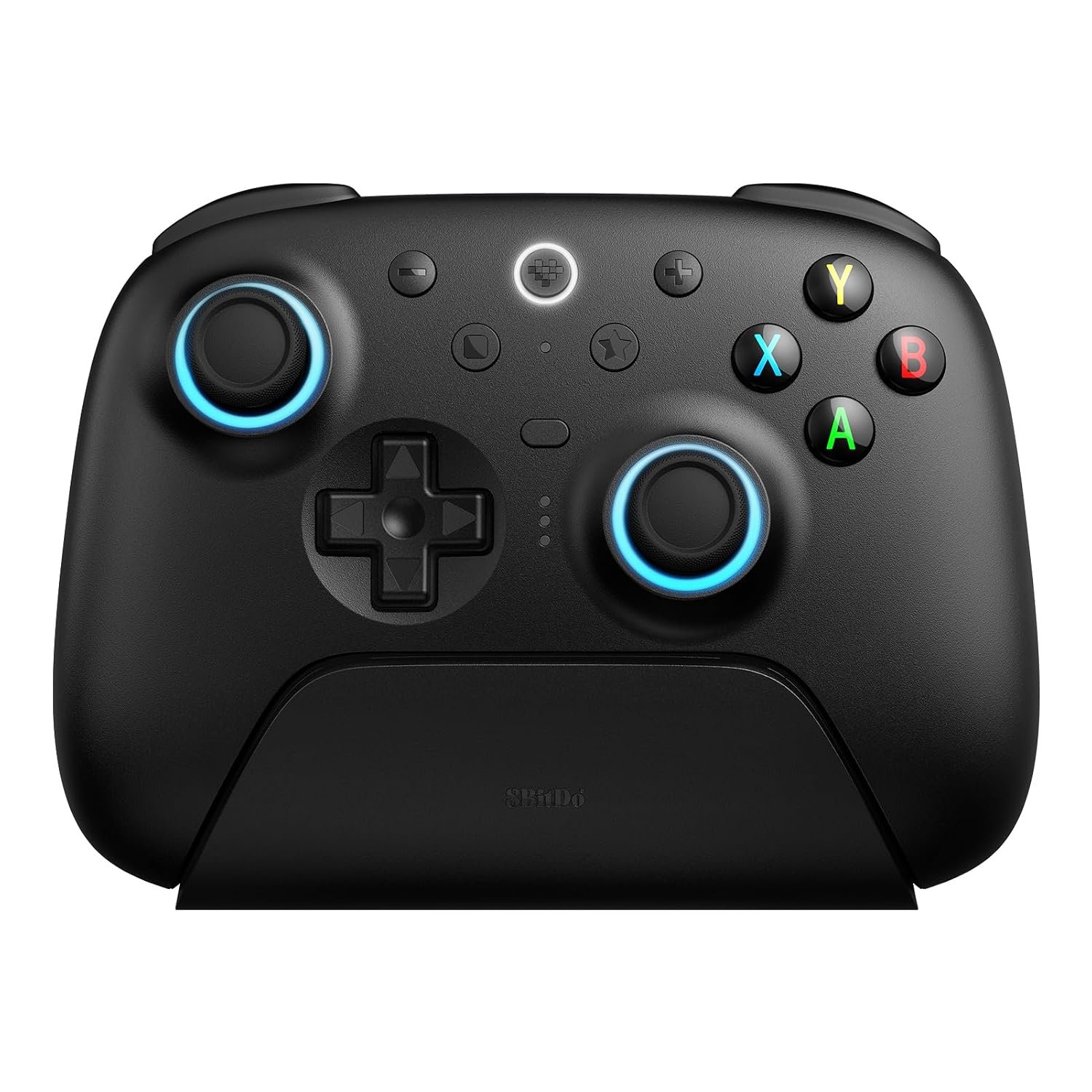 8Bitdo Ultimate 2 Wireless Gaming Controller with TMR Joysticks, Switchable Hall Effect/Tactile Triggers, 8Speed Wireless Tech, Charging Dock, RGB Fire Ring for PC & Android – Black