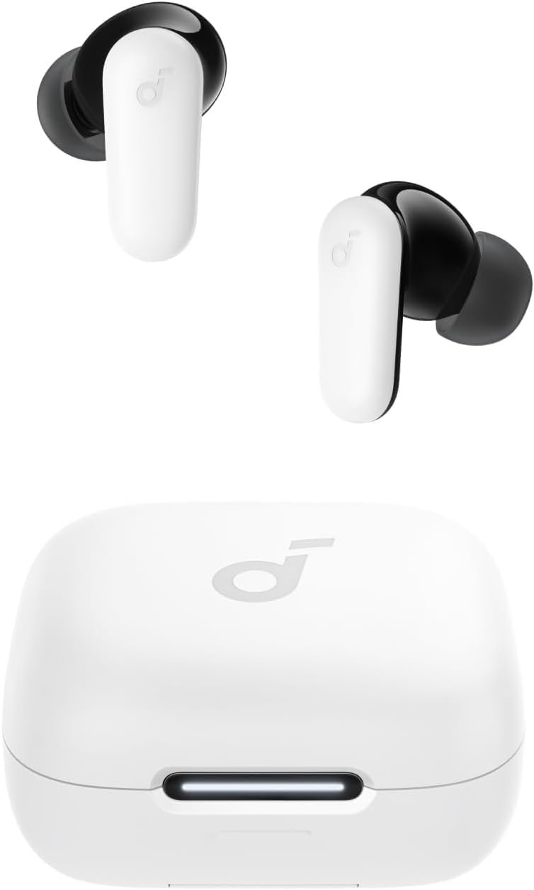 Soundcore P30i by Anker Noise Cancelling Earbuds, Hands-Free Viewing | Strong and Smart Noise Cancelling, Powerful Bass, 45H Playtime, 2-in-1 Case and Phone Stand, IP54, Bluetooth 5.4