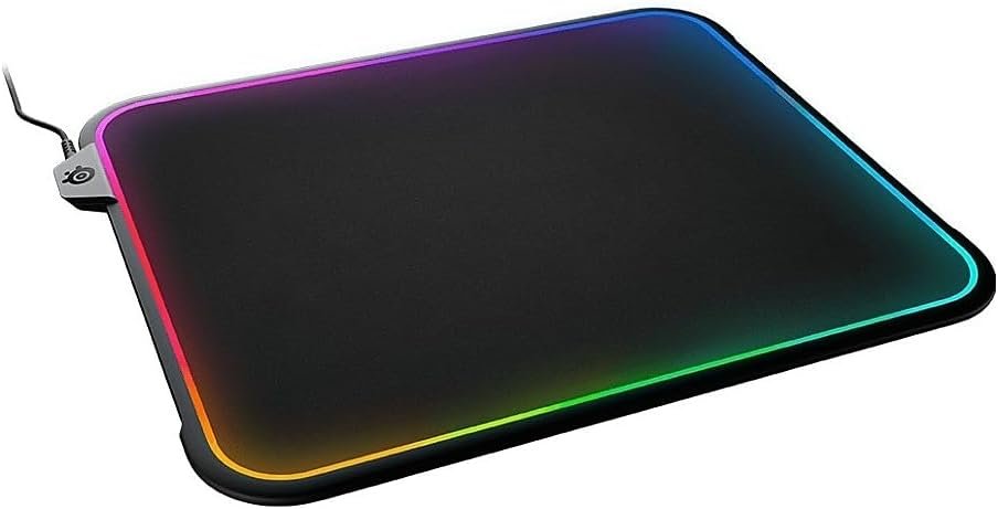 SteelSeries QcK Gaming Mouse Pad – Medium RGB Prism Cloth – Optimized For Gaming Sensors