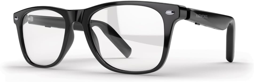 Harmonix SonaVue Smart Glasses, Bluetooth Audio Glasses with Open-Ear Sound, 2.0D Progressive Readers, Black