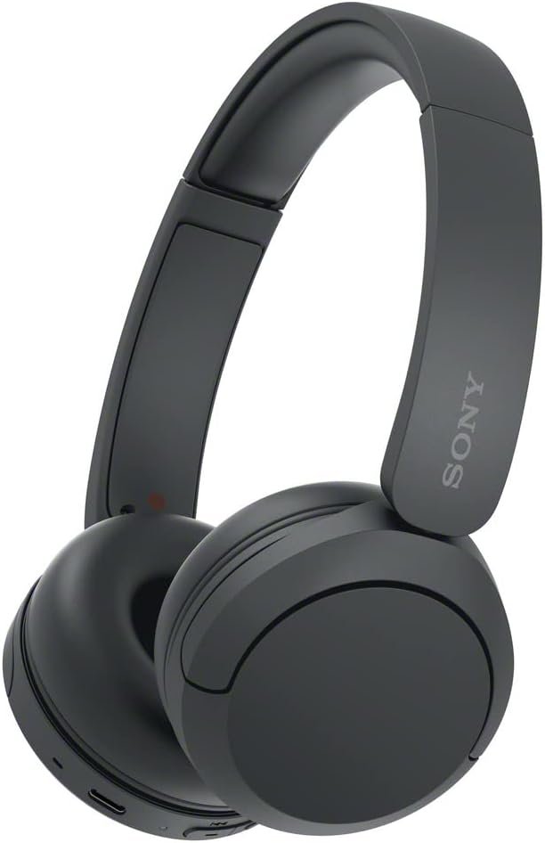 Sony WH-CH520 Wireless On-Ear Bluetooth Headphones with Microphone, Black | Comfortable Lightweight Design, Up to 50 Hrs Battery with Quick Charging, Multipoint Connection, Clear Calls, Swivel design
