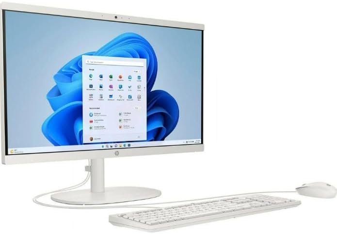 HP 22-DG00 21.45″ FHD All-in-One Desktop, White (Renewed) | Intel Core N200, 8GB RAM, 128GB SSD, Windows 11 Home, Renewed