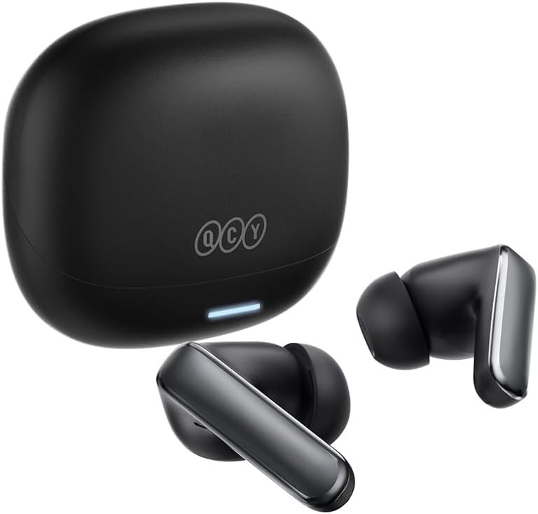 QCY MeloBuds N65 Wireless Earbuds, AI Adaptive Noise Cancelling, 60dB ANC Ear Buds Hi-Res Sound, 50H Playtime, Spatial Sound, Triple Device Connection, IPX5 Waterproof