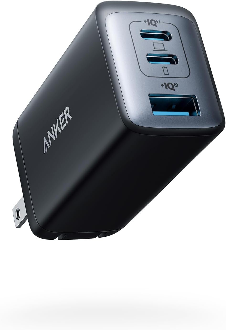 Anker Phone Charger, 65W 3-Port Fast Compact Foldable USB C Charger Block, Type C Charger Fast Charging for MacBook Pro/Air, iPad Pro, Galaxy S20, Dell XPS 13, Note 20/10+, iPhone 17 Series, and More | Type C Charger Fast Charging for MacBook Pro/Air, iPad Pro, Galaxy S20, Dell XPS 13, Note 20/10+, iPhone 17 Series, and More