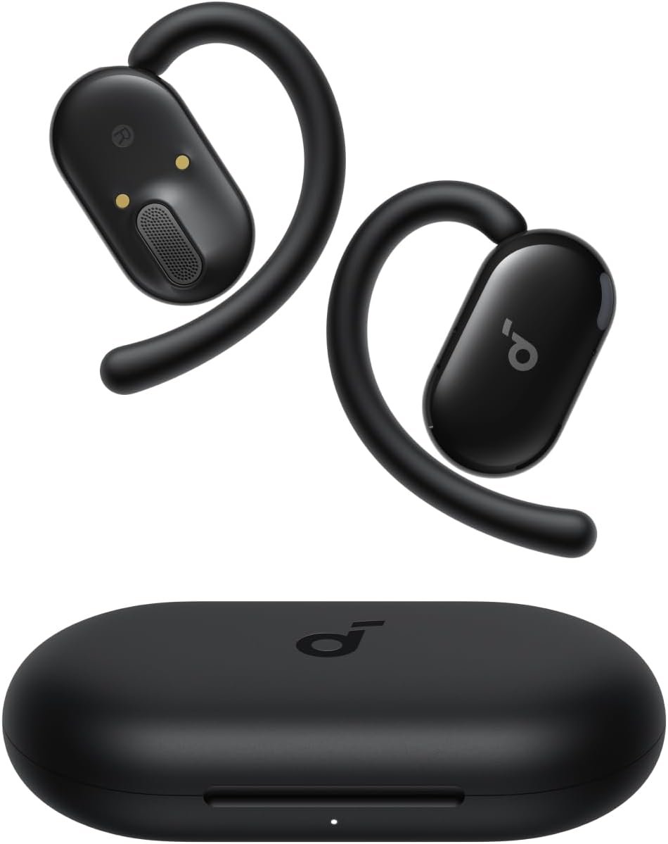 Soundcore V20i by Anker Open Ear Earbuds, Open Ear Headphones True Wireless | Adjustable Hooks, Ultra-Comfort, Snug Fit, Power Sound, Clear Calls, IP55, 36H Playtime, Bluetooth 5.4, Multipoint Connection