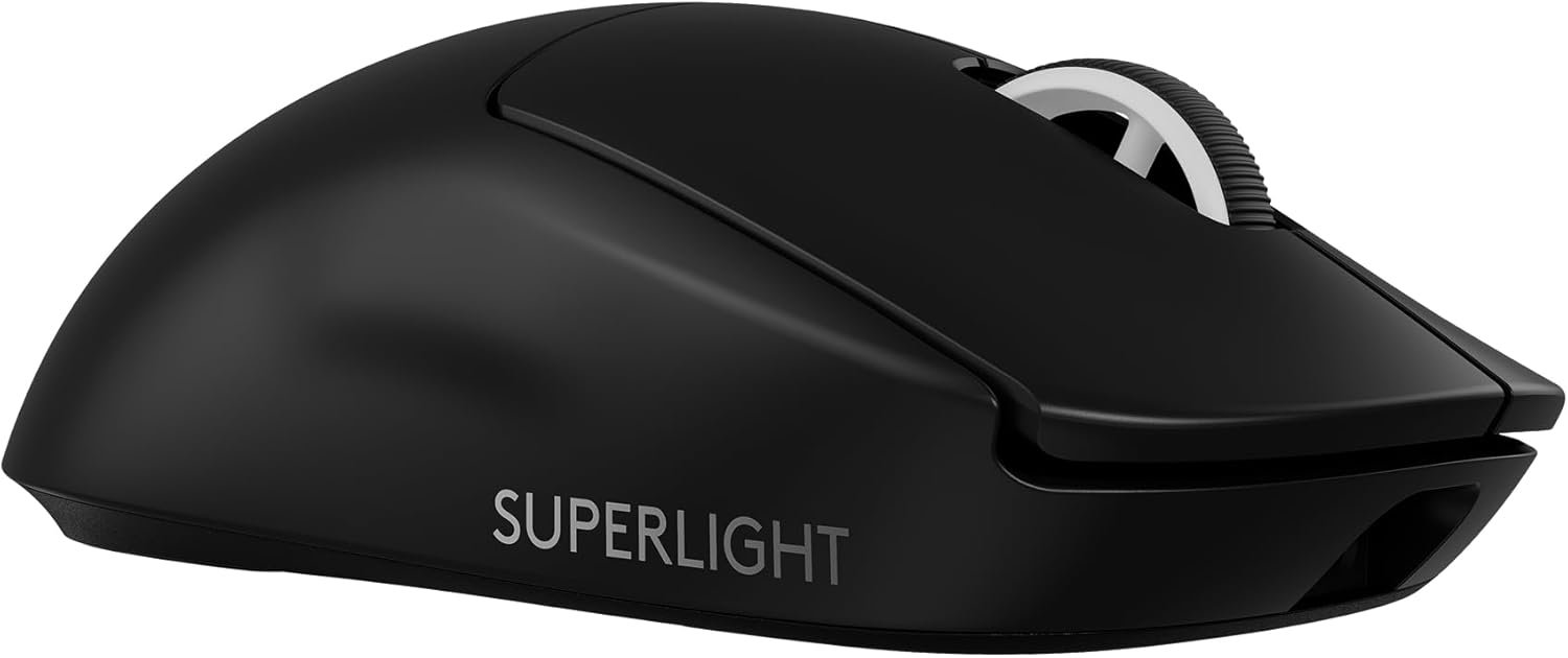 Logitech G PRO X Superlight 2 Wireless Gaming Mouse, 60g Pro-Grade with 5 Programmable Buttons, 44k DPI Sensor, 8kHz Report Rate, USB-C Charging for PC/Mac – Black | Lightspeed Wireless Up to 8, 000 Hz, Lightforce Hybrid Switches, 95 Hr Battery, 5 Programmable Buttons, USB-C Charging
