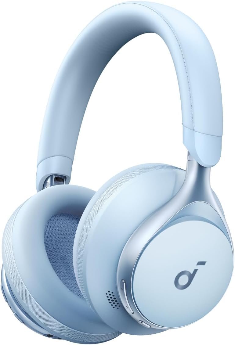 Soundcore Anker Space One ANC Over-Ear Headphones, 2X Voice Reduction | Active Noise Cancelling, Comfortable Fit, 40H ANC Playtime, App Control, LDAC Hi-Res, Clear Call, Bluetooth 5.3, Travel-Ready