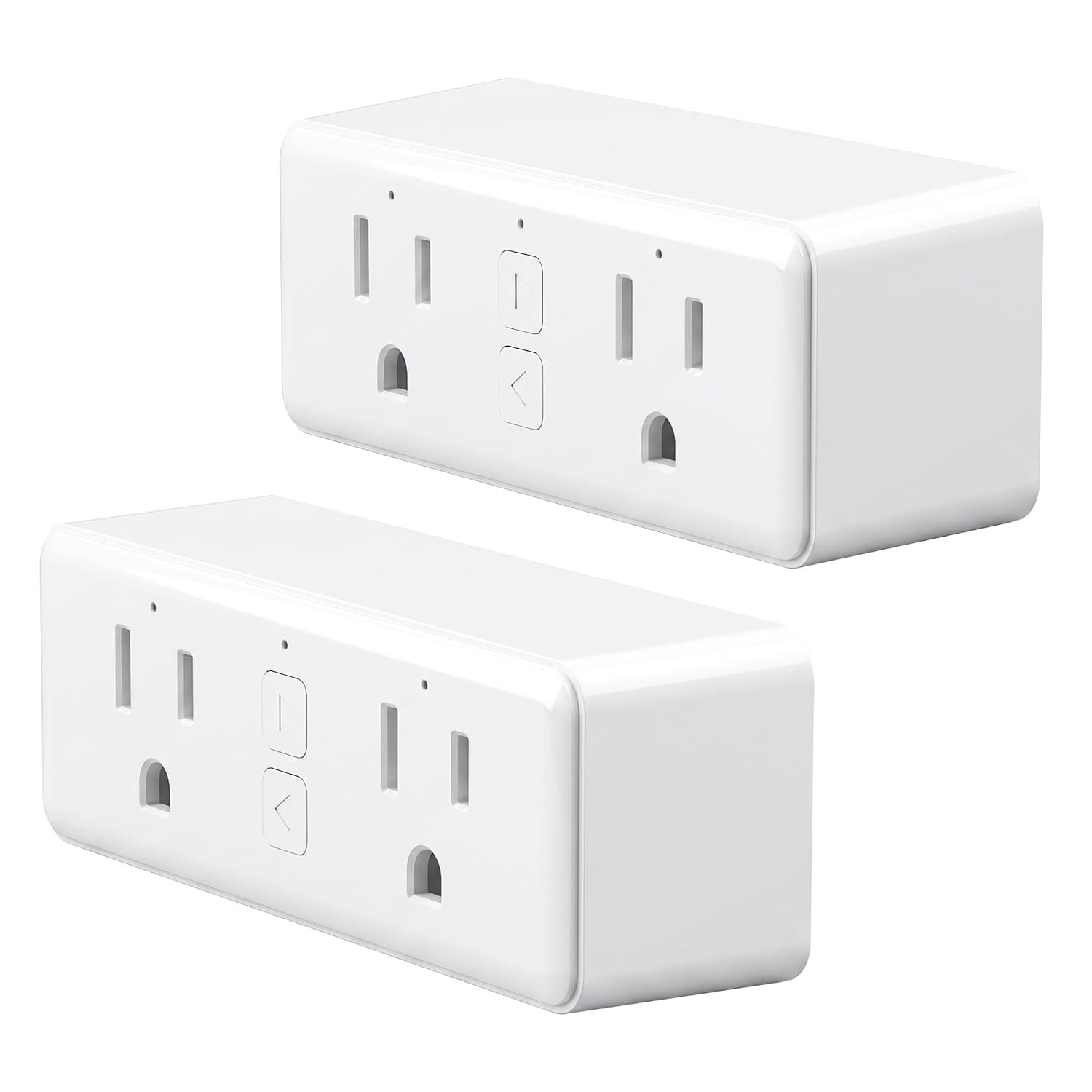 TOPELER Smart Plug with Dual Outlet for Smarter Control & Energy Monitoring | 15A WiFi Outlet with Energy Monitoring, 2-in-1 Compact Design, Working with Google & Alexa, Hands-Free Control, ETL & FCC