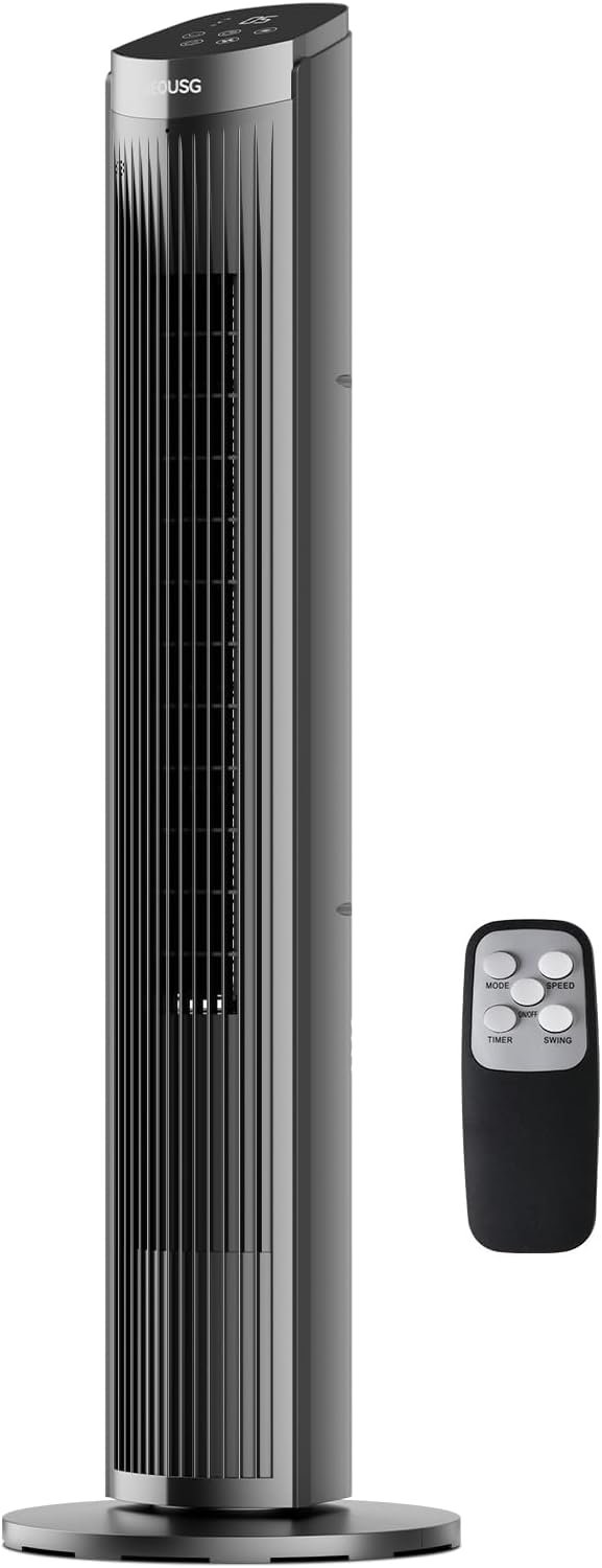 40″ Tower Fan for Bedroom,35dB Quiet for Sleep,5 Speeds, 3 Modes,12H Timer, 70°Oscillating Floor Standing Fans for Room,Fans with Remote Control for Room, Home, Office (Black)