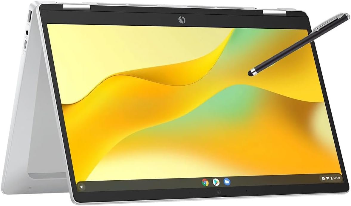 HP 14 Touch 2-in-1 Chromebook Intel CPU 4GB Ram 128GB Storage (14b-Renewed)