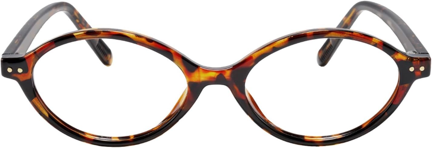 TIJN Olisa Blue Light Blocking Glasses for Women Men,Retro Oval Frame Bluelight Eyeglasses for Gaming Computer Screen Use
