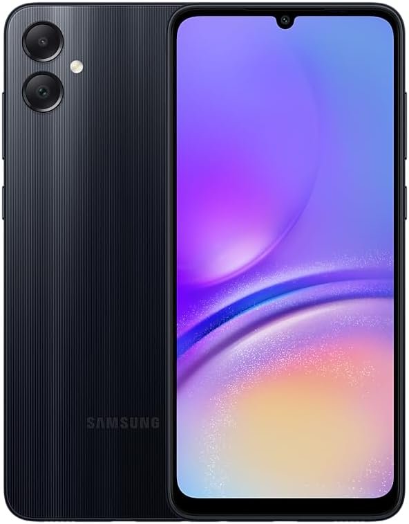 SAMSUNG Galaxy A05 (SM-A055M/DS), 128GB 4GB RAM, Dual SIM, Factory Unlocked GSM, International Version (Wall Charger Bundle) – (Black)