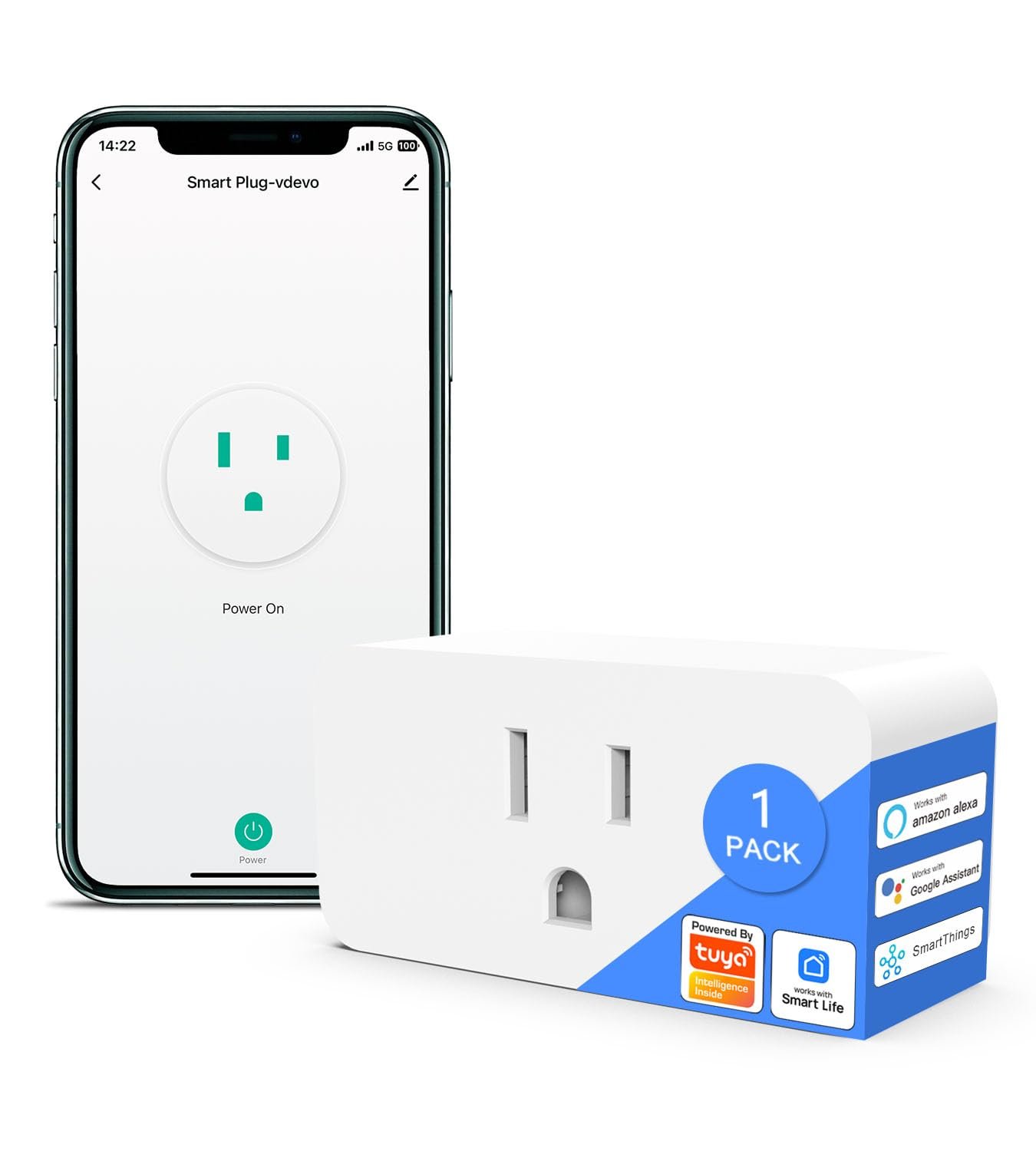 Plug,Support SmartThings, ETL & FCC Certified, 1Pack