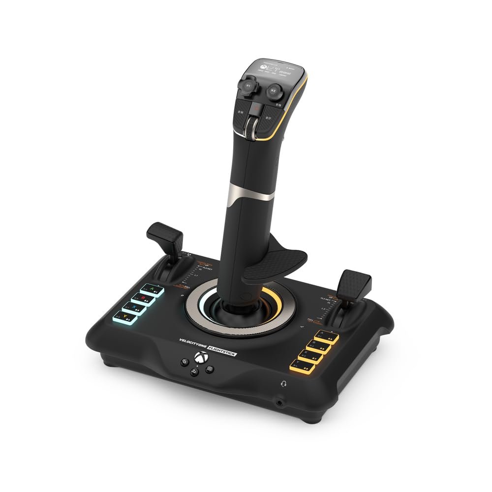Turtle Beach VelocityOne Flightstick Universal Sim Controller, Xbox, PC | Xbox Series X|S, Xbox One, Joystick for Air & Space Combat Simulation, 27 Programmable Buttons, Hall-Effect Axes, Black
