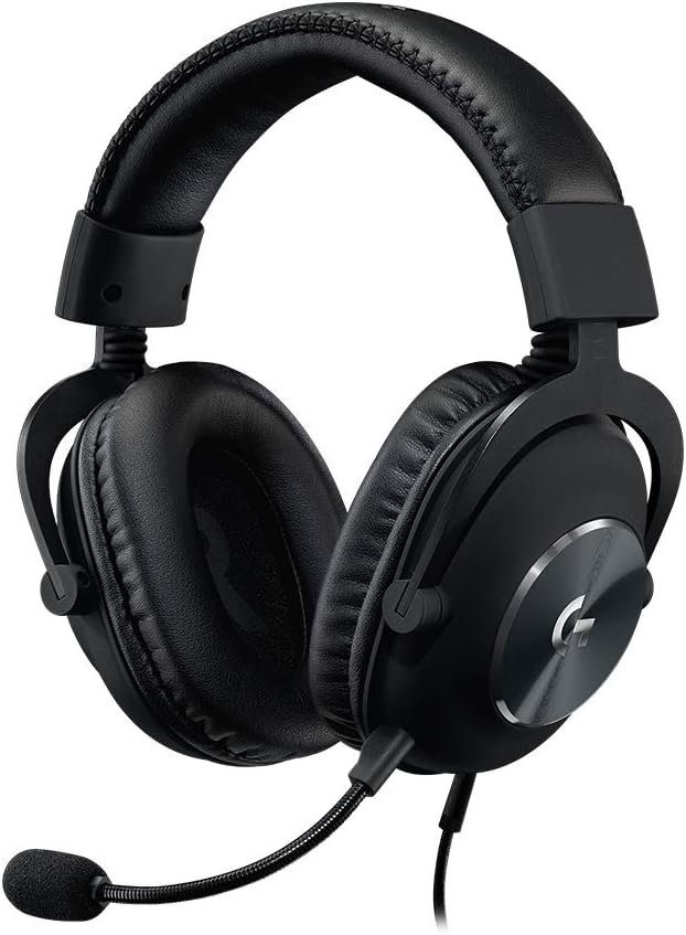 Logitech G PRO X Wired Gaming Headset – Black | Blue VO!CE Detachable Boom Mic, DTS 7.1, 50 mm Drivers, USB/3.5mm Aux, Spare Memory Foam Ear Pads, Bag & USB DAC Included