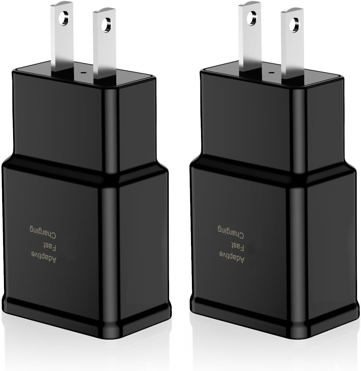 Adaptive Fast Charging Block USB Wall Charger Adapter Fits Samsung Galaxy S25/S24/S23/S22/S22 Ultra/S21/S20/S10/S9/S8/S7/Edge/Note 10 Quick Charge (Black, 2 Pack)