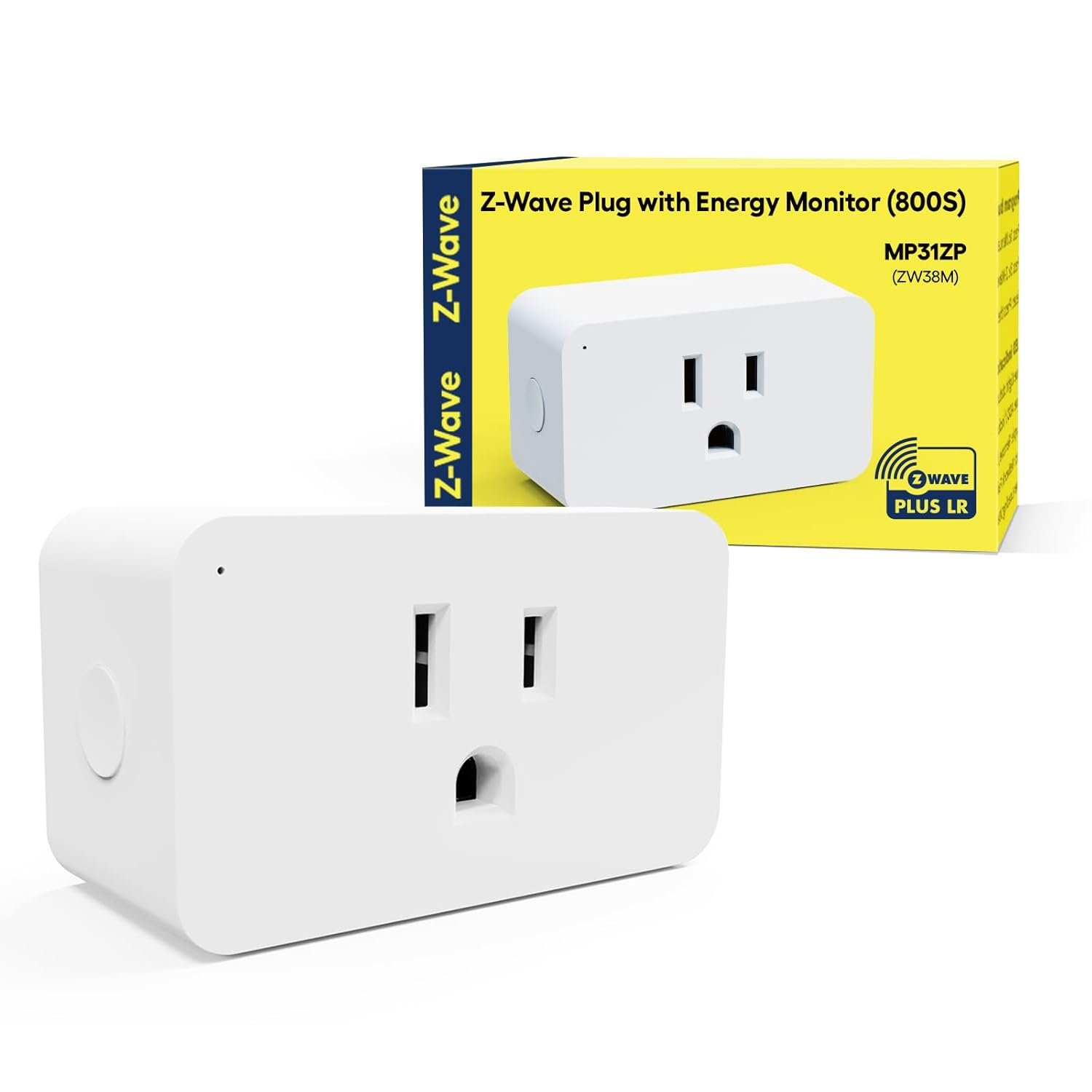 Zwave Plug, 800 Series with Energy Monitoring, Power Meter Z-Wave Outlet Switch, Z-Wave hub Required, Work with SmartThings, Wink, Vera, Z-Box Hub, Home Assistant (MP31ZP)