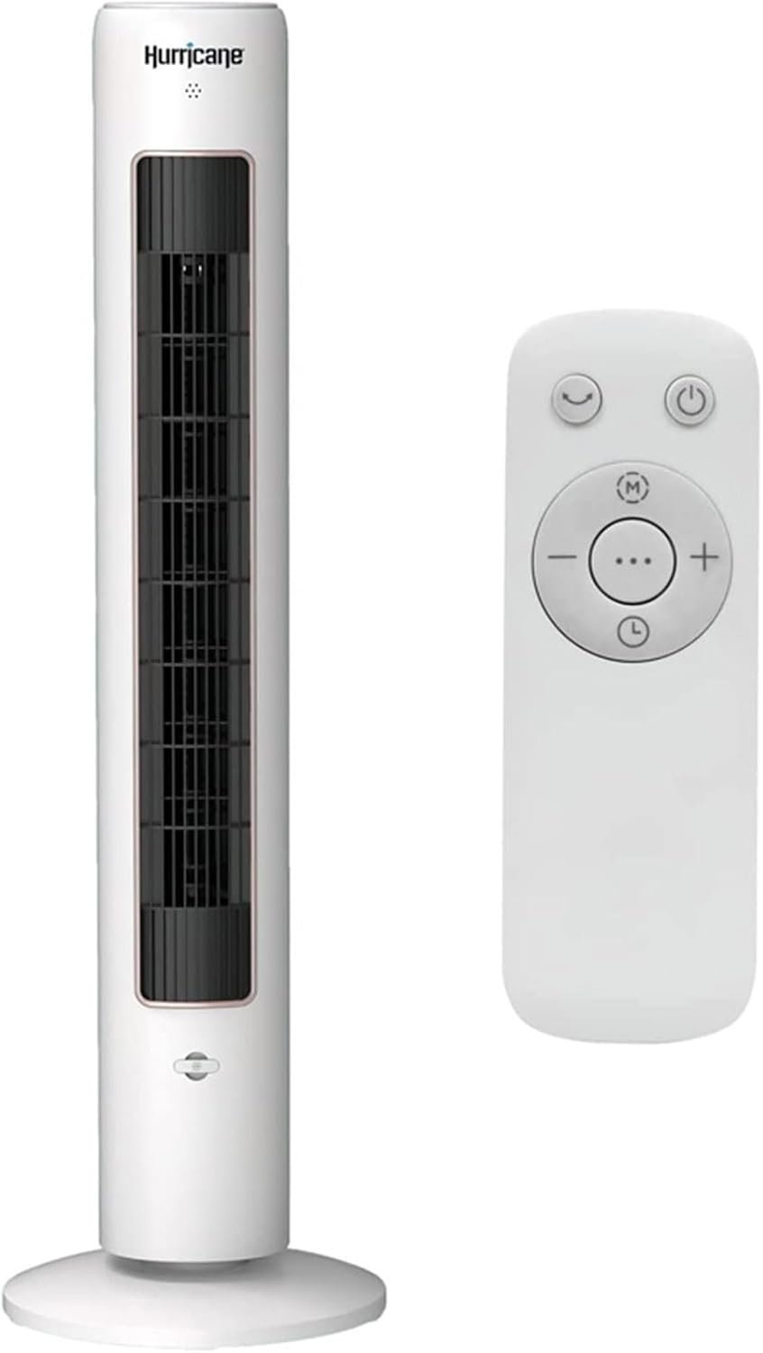 Hurricane Triple Action Indoor Tower Fan, 40 Inch Air Enhancing Electric Cooling Fan with Aromatherapy Diffuser and Remote Control, White