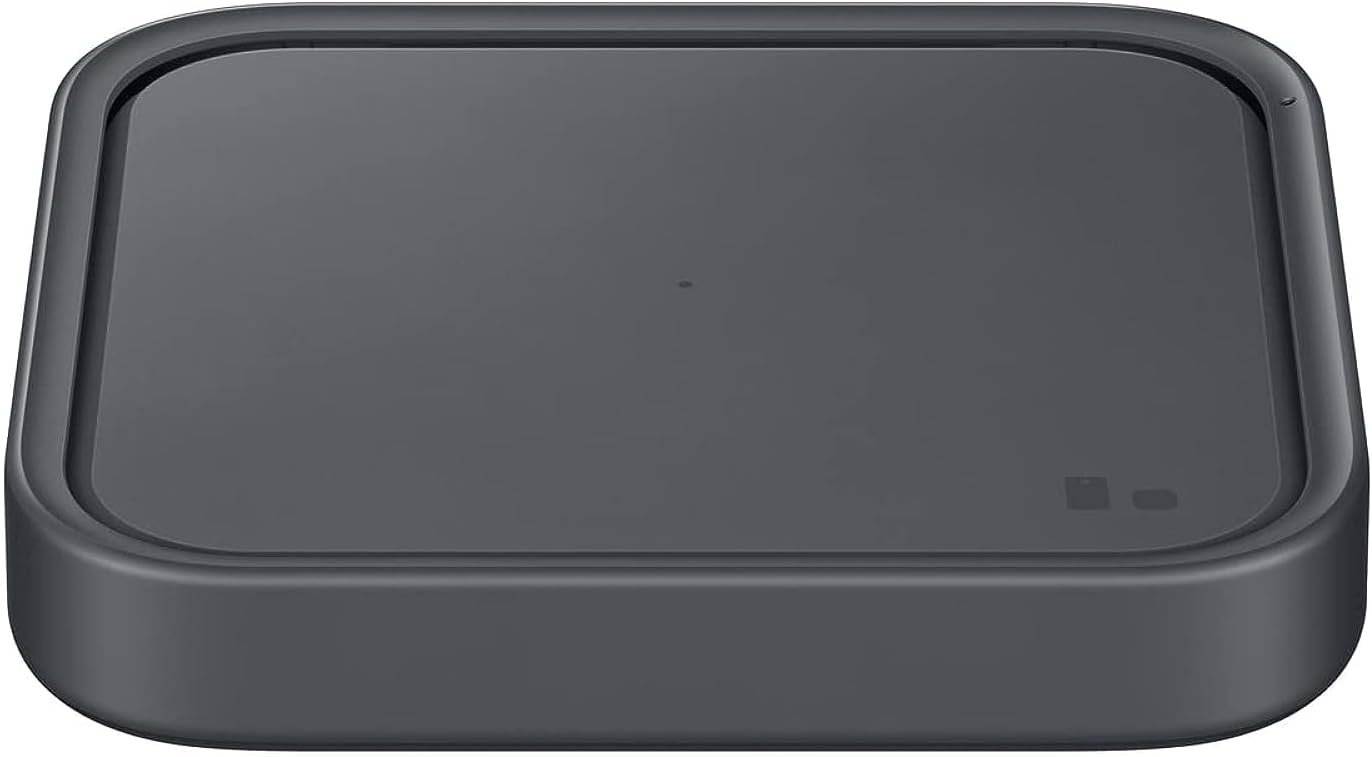 Samsung 15W Wireless Charger Single, Cordless Super Fast Charging Pad for Galaxy Phones and Devices, Compact Design, LED Indicator, USB C Cable Included, 2022, US Version, Grey