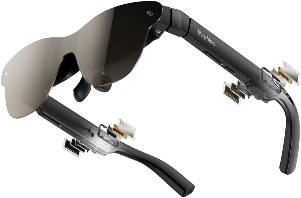 RayNeo Air 3s Pro AR/XR Glasses, 201″ 120Hz FHD HueView Display, Portable AR Video Eyewear Gaming Glasses for iPhone 16/15/17, Android, Mac, Switch, PS5, Steam Deck – Next-Gen Wearable Theater