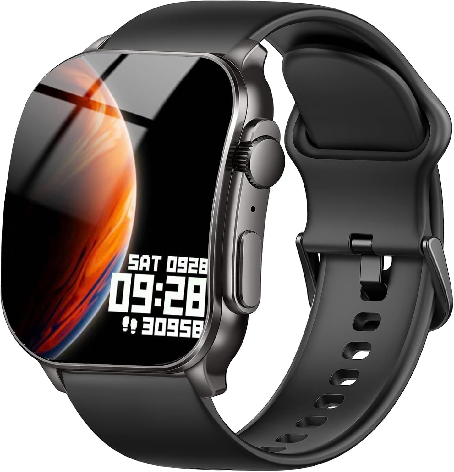 Smart Watch, 2.01″ AMOLED Curved Touchscreen Fitness Watch for Women, IP68 Waterproof, 24/7 Heart Rate/Sleep Monitor, Fitness Tracker with Pedometer, 120+ Sports Modes,Smartwatch for Android iOS Black