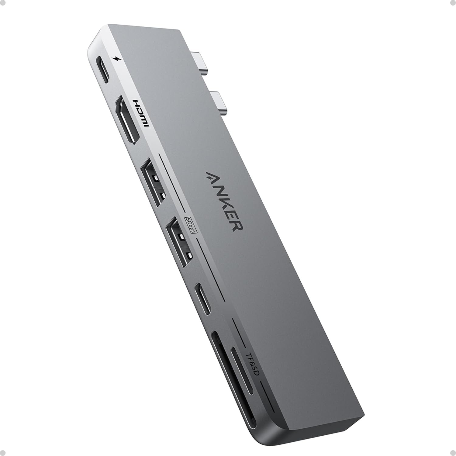 Anker USB-C Hub for MacBook, 7-in-2 Mac Dock with 4K@60Hz HDMI | Thunderbolt 4 Compatible, USB-C and 2 USB-A 5Gbps Data Ports, for MacBook Pro, MacBook Air M4/M5 and More (Not Work with Neo)
