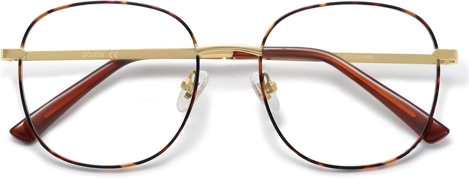 SOJOS Classic Square Blue Light Blocking Glasses for Women Men Stylish Computer Glasses SJ1137
