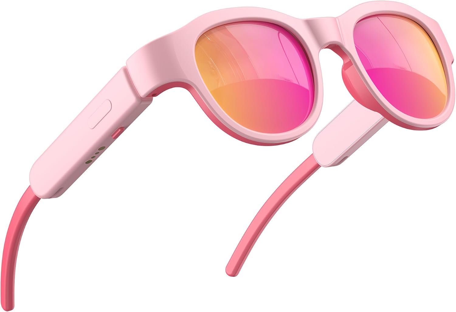 Smart Bluetooth Sunglasses for Kids, Pink | Polarized UV Protection, Open Ear Audio, Hands-Free Calls