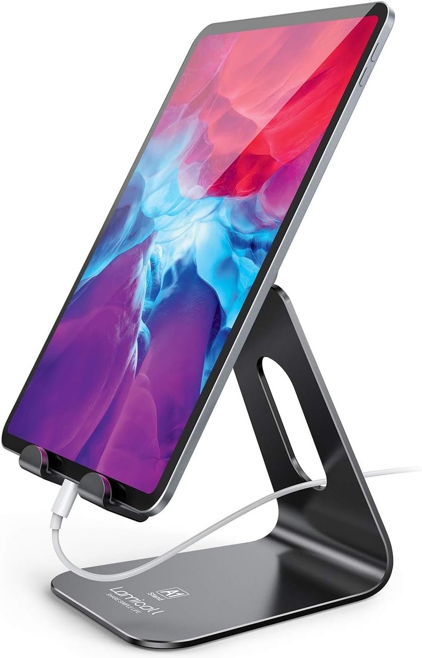 Lamicall Tablet Stand Holder for Desk – Adjustable Stand for 4-13″ Tablets | Multi-Angle, All Aluminum, Adjustable Tablet Dock, Gifts for 4-13″ iPad Pro Air Mini, Kindle Fire HD, Galaxy Tabs