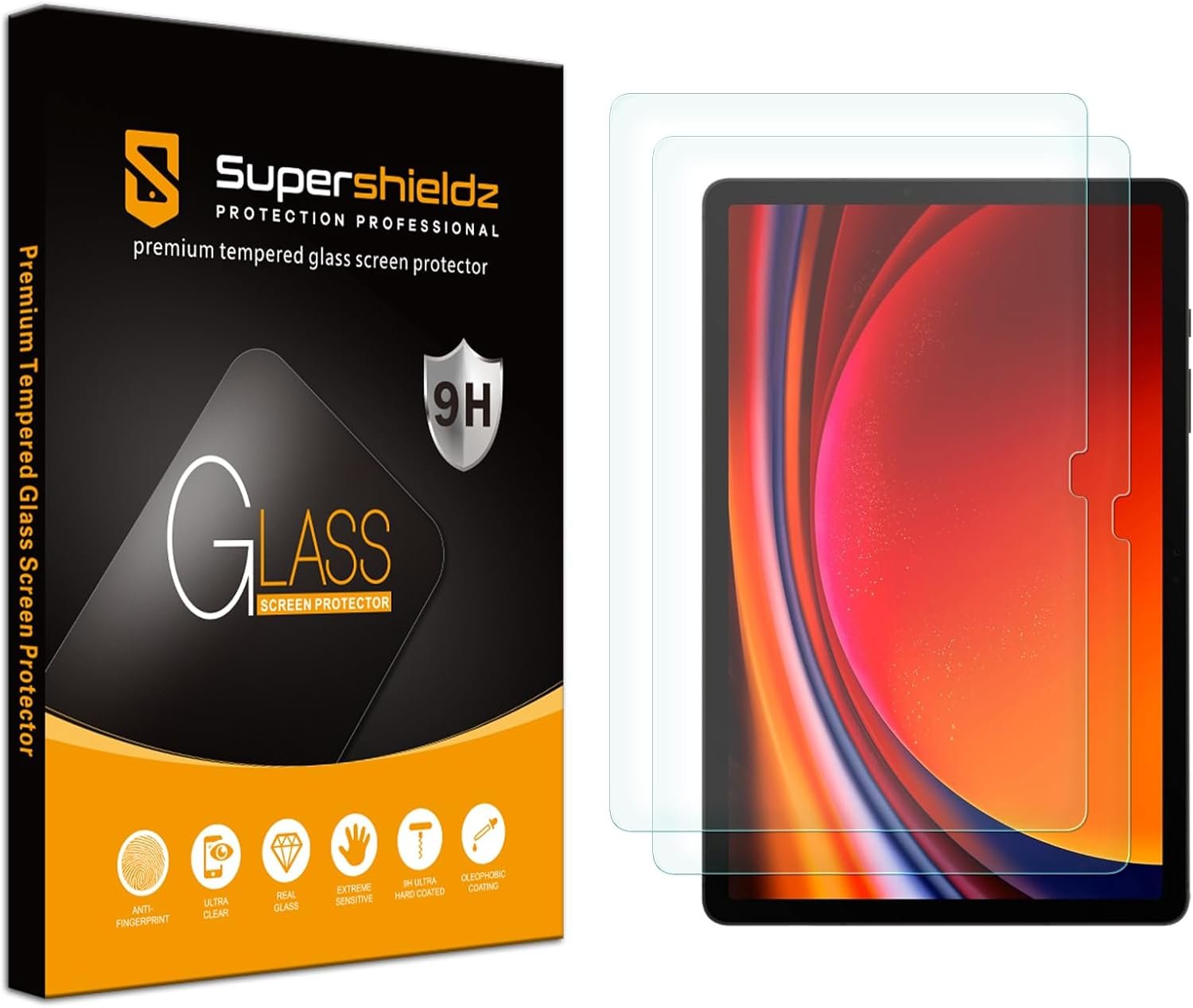 Supershieldz (2 Pack) Designed for Samsung Galaxy Tab S10 Lite / S10 FE / S9 FE (10.9 inch) / Tab S9 (11 inch) Screen Protector, (Tempered Glass) Anti Scratch, Bubble Free