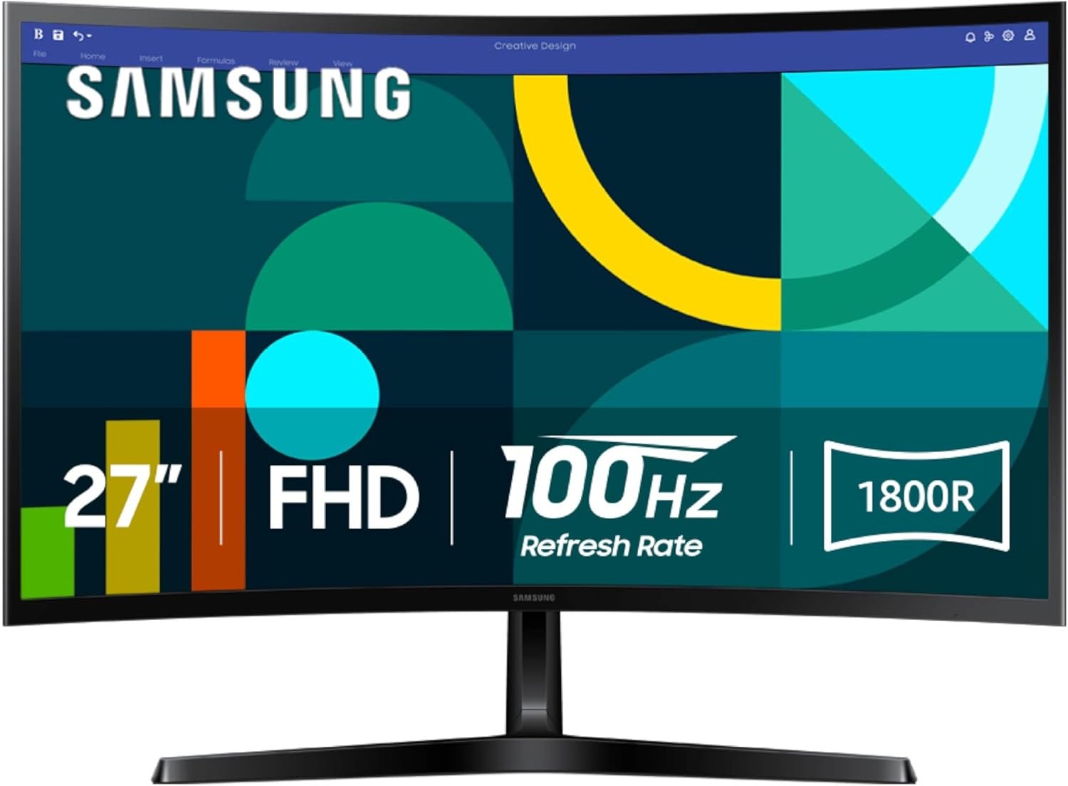 Samsung 27″ Essential S3 (S36GD) Series FHD 1800R Curved Computer Monitor | 100Hz, Game Mode, Advanced Eye Comfort, HDMI and D-sub Ports (LS27D366GANXZA)