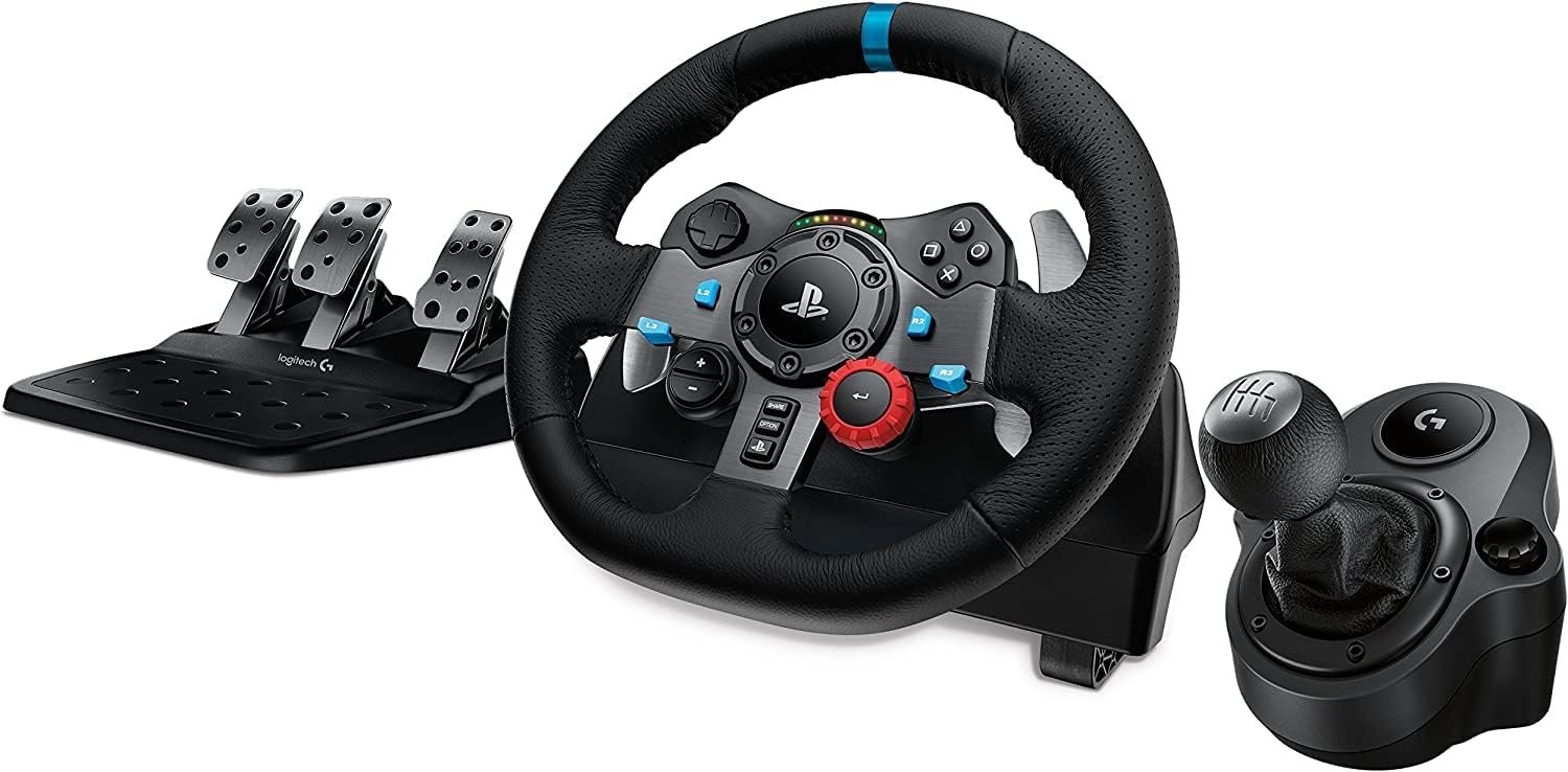 Logitech G29 Driving Force Race Wheel G Driving Force Shifter Bundle for PS3 and PS4 (Renewed)