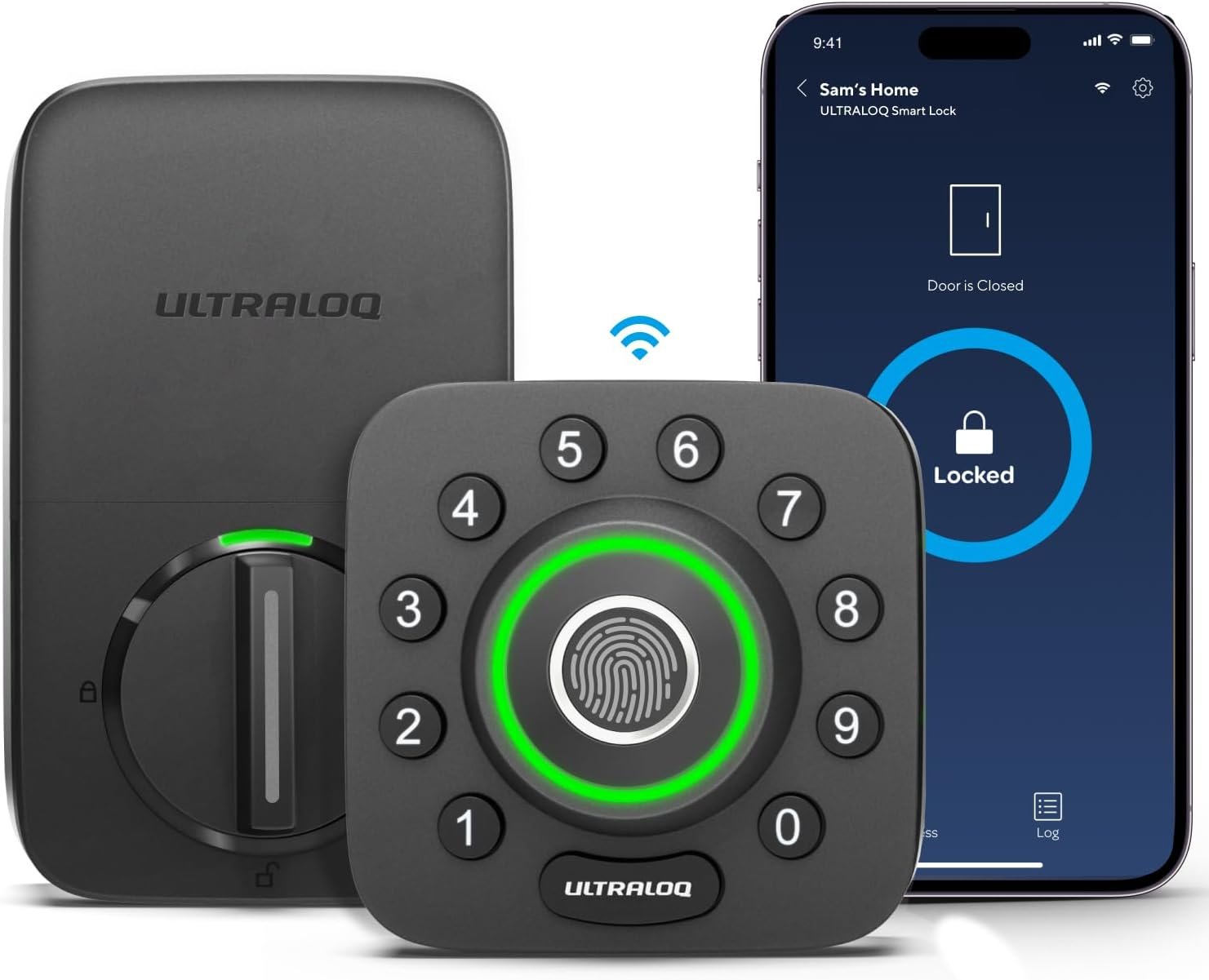 ULTRALOQ U-Bolt Pro WiFi Smart Lock with Door Sensor, App Remote Control | Built in Wi-Fi Deadbolt Smart Locks for Front Door with Fingerprint ID, Share Access, Auto Unlock, Auto-lock, ANSI Grade 1