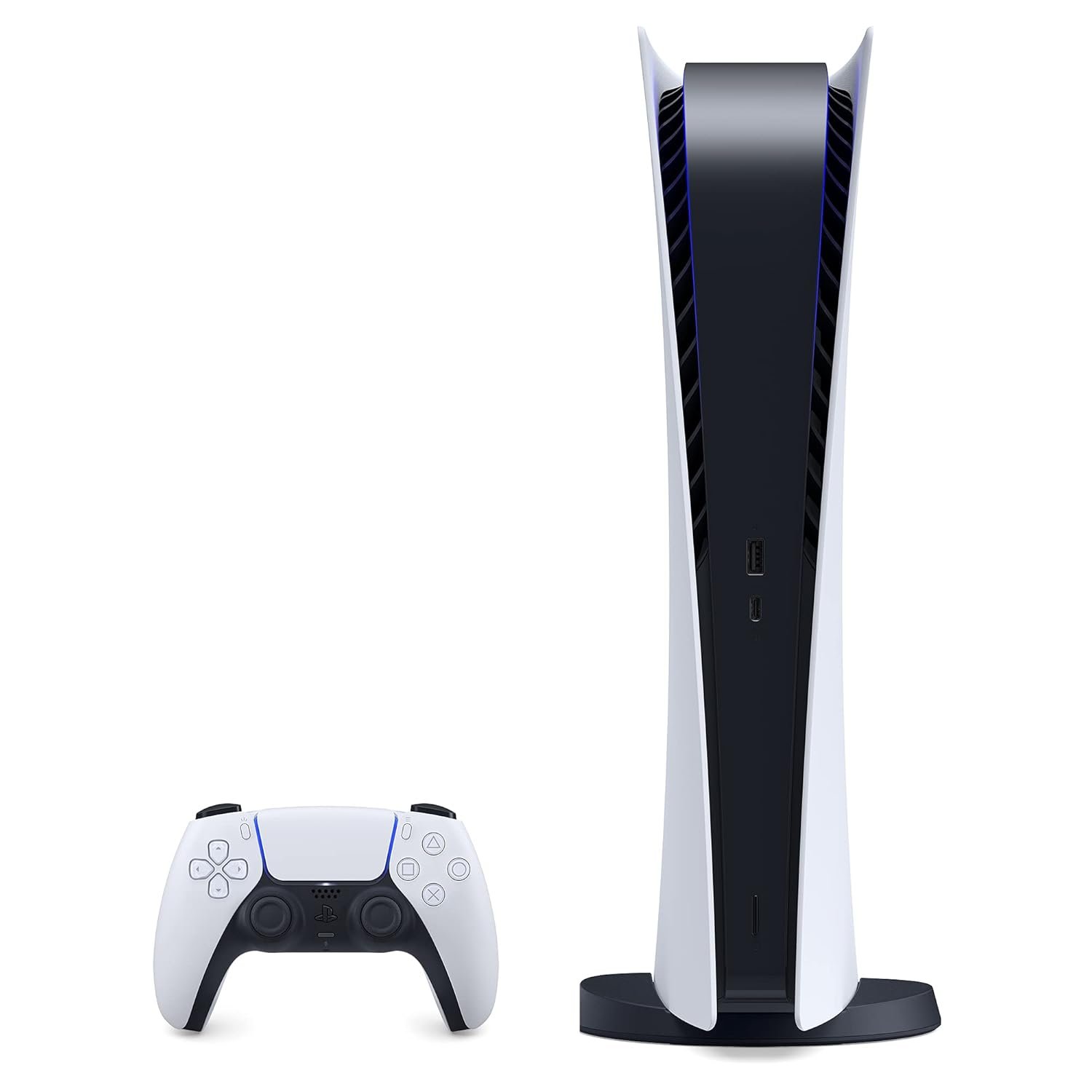 Sony Playstation 5 Digital Edition PS5 Gaming Console – 16GB GDDR6 Memory, 825GB SSD, WiFi 6, Bluetooth 5.1, Ethernet, 120Hz 8K Output, Tempest 3D AudioTech, Type-C (Renewed)