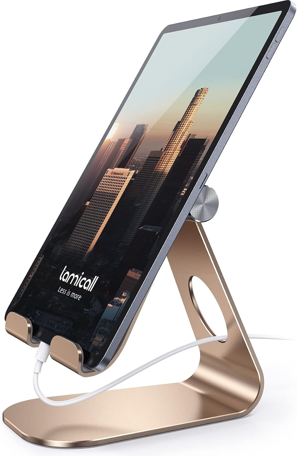 Lamicall iPad Stand Adjustable Tablet Holder, Sturdy Aluminum, Multi-Angle | Dock Stand for 4-13″ iPad Pro Air Mini Kindle Tab Switch, All Aluminum Metal, Multi-Angle, Sturdy, Office Desk Accessories