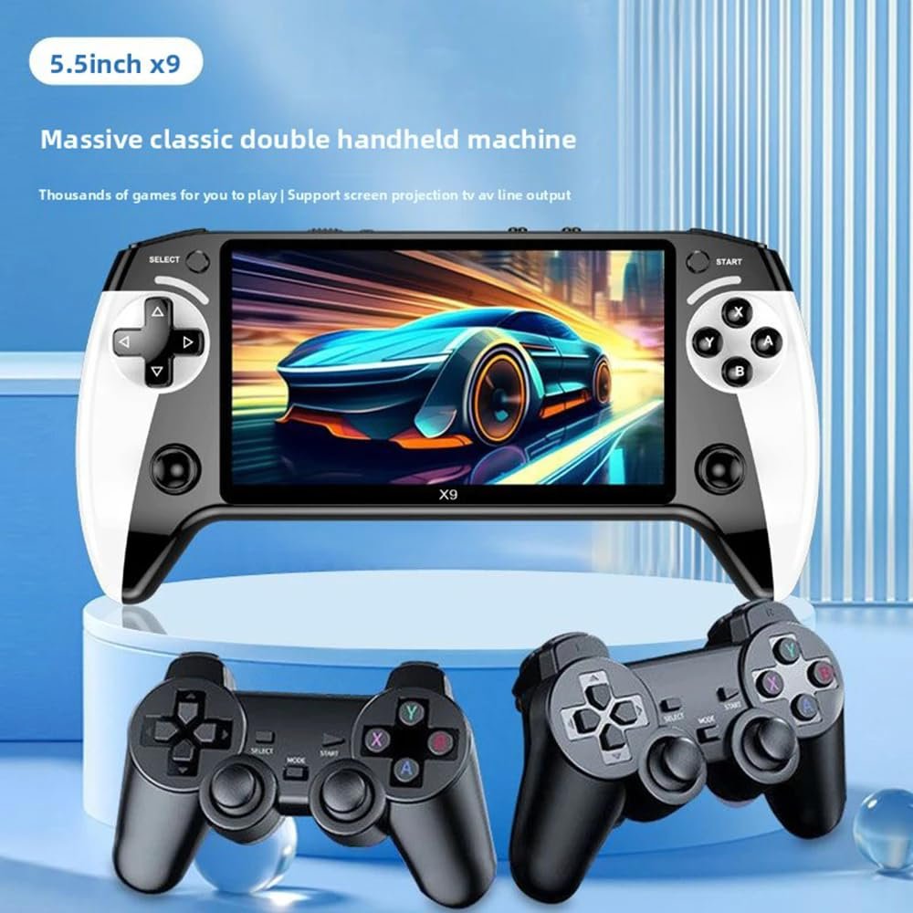 ZWXYVUT X9 Retro Handheld Game Console-Handheld Game console with HD 5.5-inch IPS Screen Classic Video Games Supports TV Connection,10+ Emulators & 5-Hour Battery Life