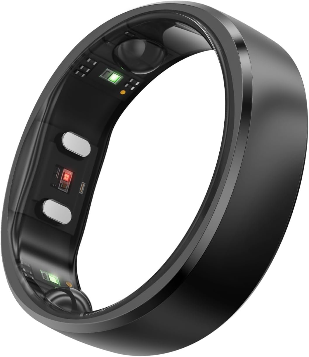 RingConn Gen 2, World’s First Smart Ring with Sleep Apnea Monitoring, No APP Subscription, 12-Day Battery Life, Stress/Heart Rate/Women’s Health Tracker, Android & iOS Compatible(Black, Size 10)