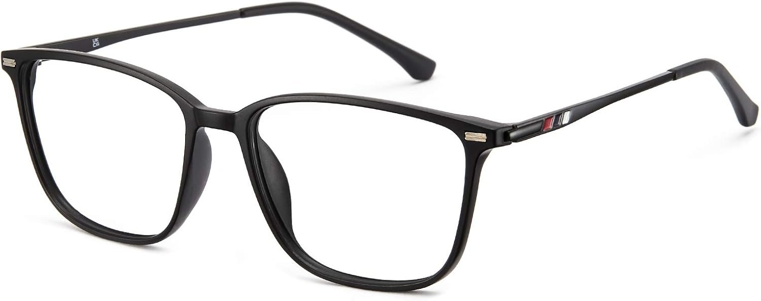 Cyxus Blue Light Blocking Glasses for Men Women, Square TR90 Metal Hybrid Computer Eyewear, Lightweight Anti Eye Strain Glare Filter Glasses for Office, Gaming, Work,Study Black