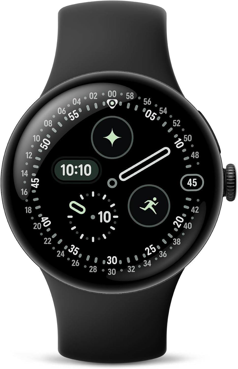 Google Pixel Watch 4 (45mm) – Android Smartwatch – Heart Rate,Sleep & Fitness Tracking -40-Hour Battery -Google AI -Matte Black Aluminum Case – Obsidian Active Band – Wi-Fi-Google Pixel Watch app