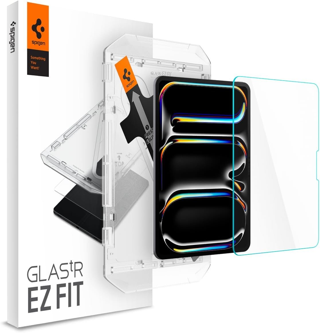 Spigen Tempered Glass Screen Protector [GlasTR EZ Fit] Designed for iPad Pro 11 inch M5 (2025) | iPad Pro 11 inch M4 (2024) [9H Hardness/Case-Friendly] | M4 (2024) 7th Gen, 9H Hardness Tempered Glass, Easy Installation Kit, Case-Friendly, Crystal Clear, Touch Responsive
