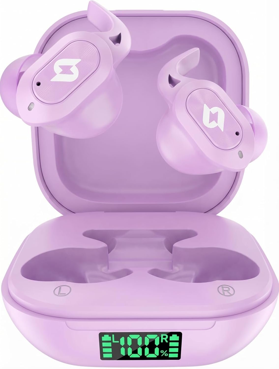 Wireless Earbuds Bluetooth Earbuds Wireless Charging Case Waterproof Headphones Built in Microphone Stereo Bass 64H Playback LED Power Display for iPhone Android Phones Computer Sports Gaming Workout