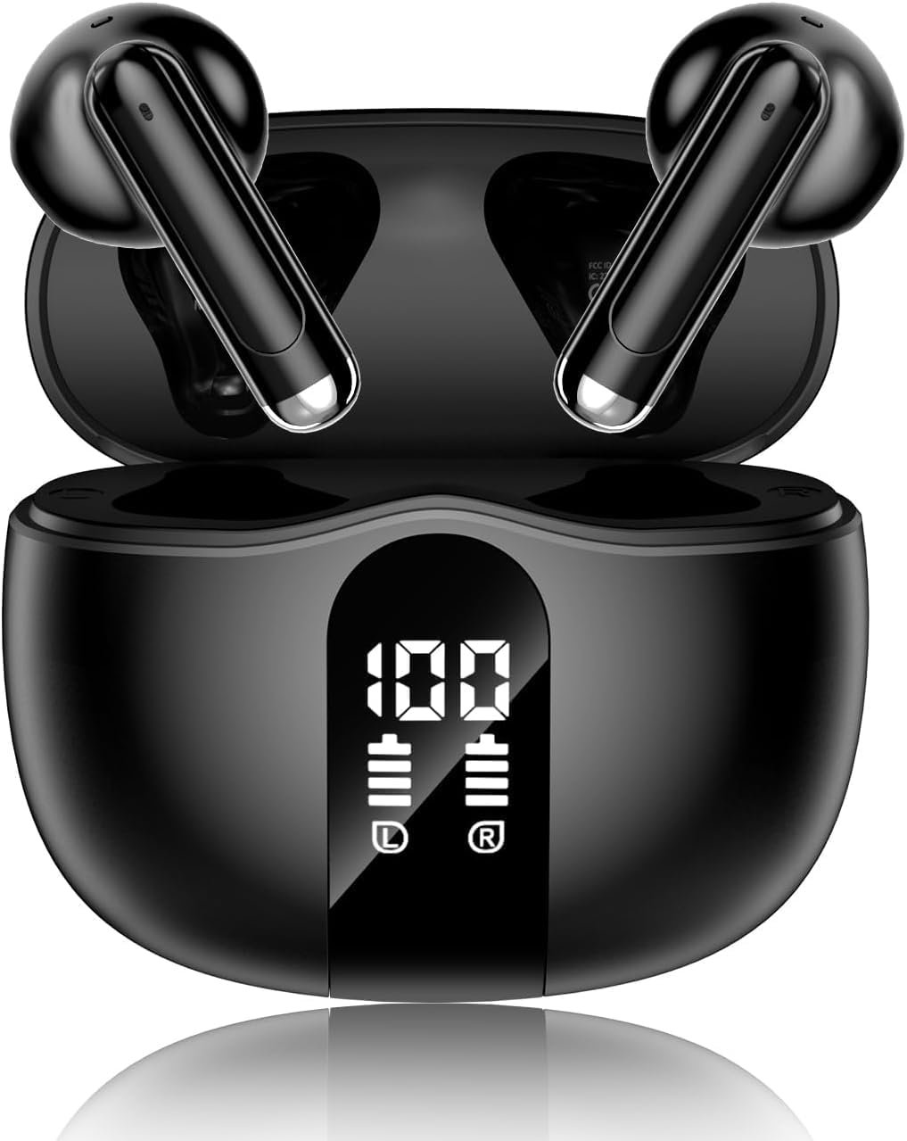 XIAOWTEK Wireless Earbuds, 2026 Bluetooth 5.4 Headphones Bass Stereo Ear Buds (Black)