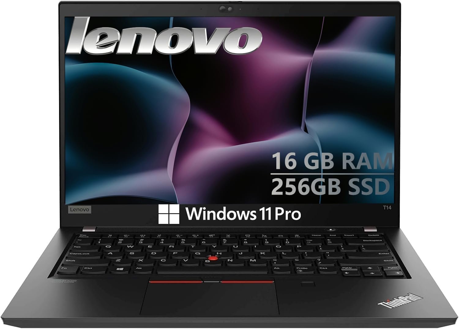 Lenovo Thinkpad T14 Business Laptop, 14in HD Display, Core i5-10310U, 16GB DDR4 RAM, 256GB SSD, Webcam, HDMI, Windows 11 Pro (Renewed)