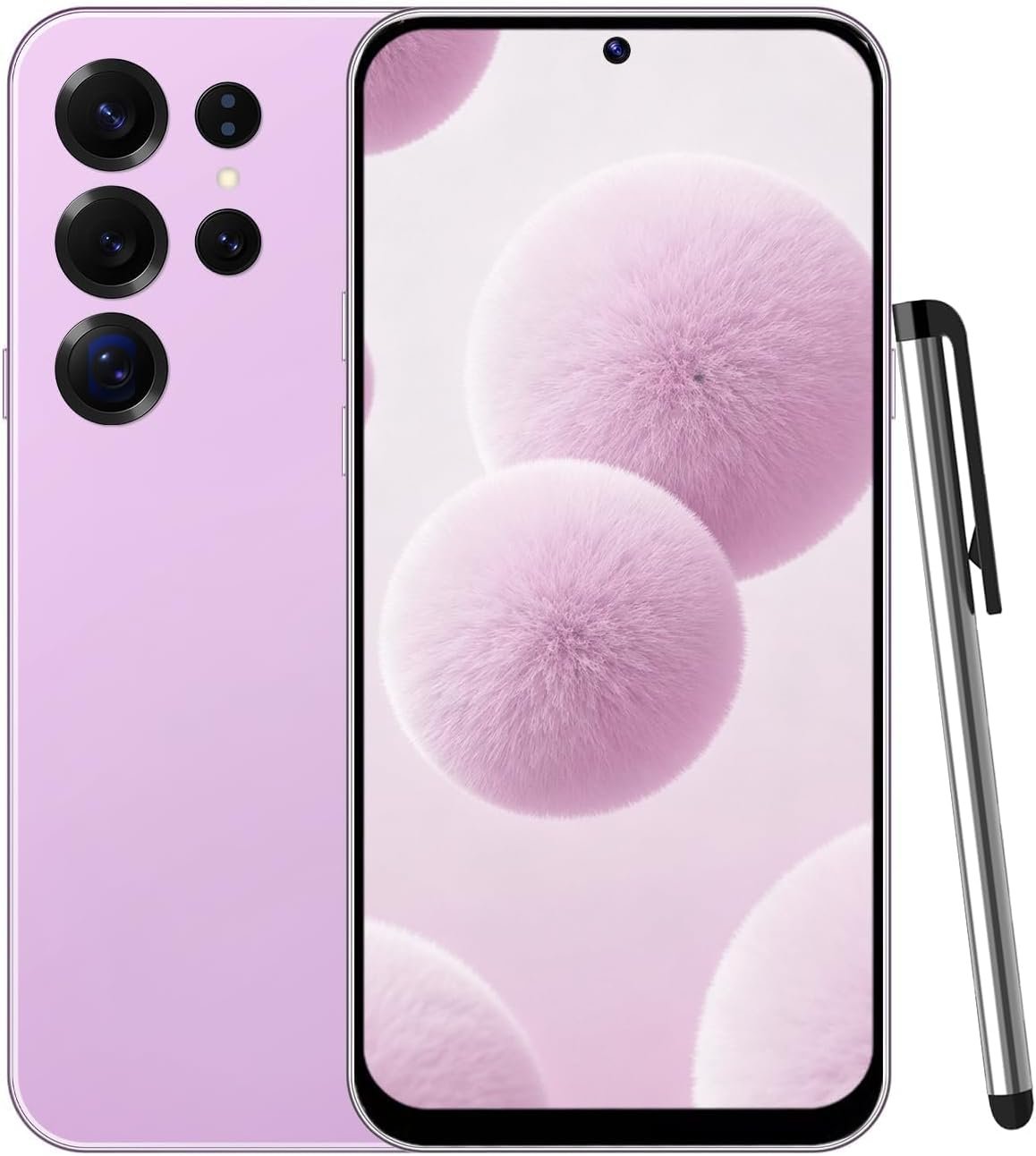 S25Ultra 4G Smartphone Unlocked, Android 12.0 Mobile Phones 6.6” HD+ Display, 4GB RAM 32GB ROM/256GB SD, 4G Dual SIM Dual Camera, Face ID+WiFi+BT+FM+GPS+OTG (Pink)
