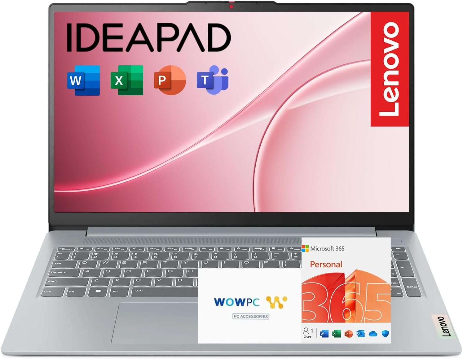 Lenovo IdeaPad Slim 3i • 15.6″ FHD Laptop with Microsoft Office 365 • Intel N100 • 128GB SSD • Windows 11