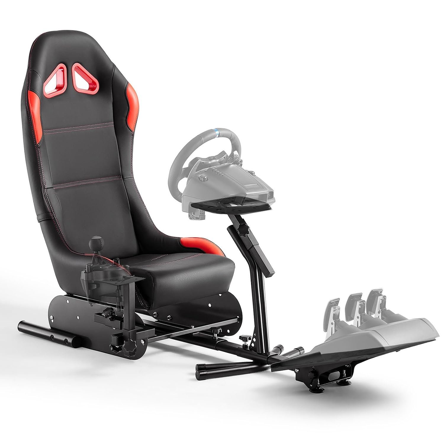 DIWANGUS Racing Simulator Cockpit, Foldable Steel Sim Rig with Seat | Adjustable Wheel Deck Height & Angle, Pedal Angle & Position, Foldable Frame, Fits Logitech, MOZA, Thrustmaster